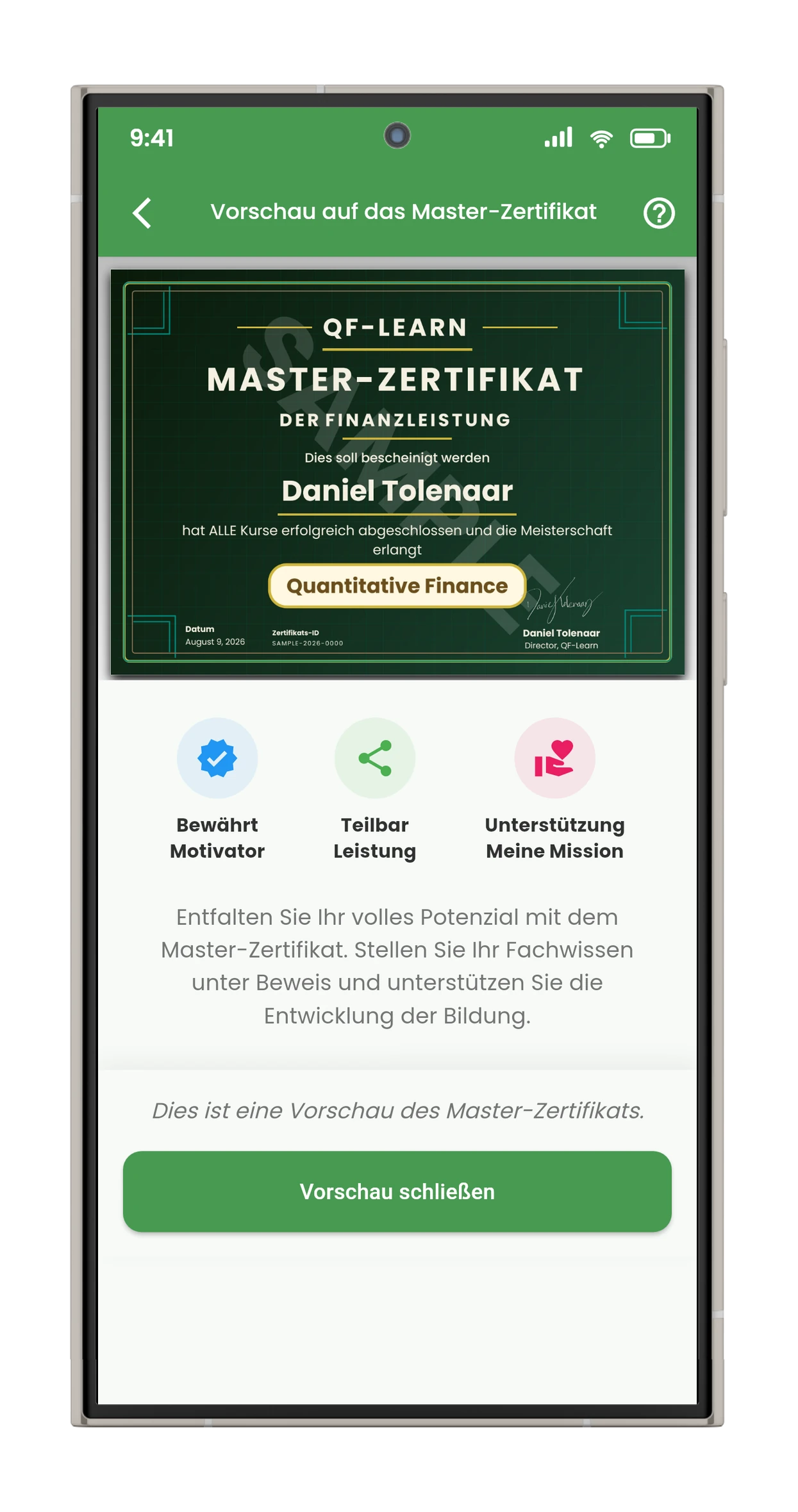 Master-Zertifikat
