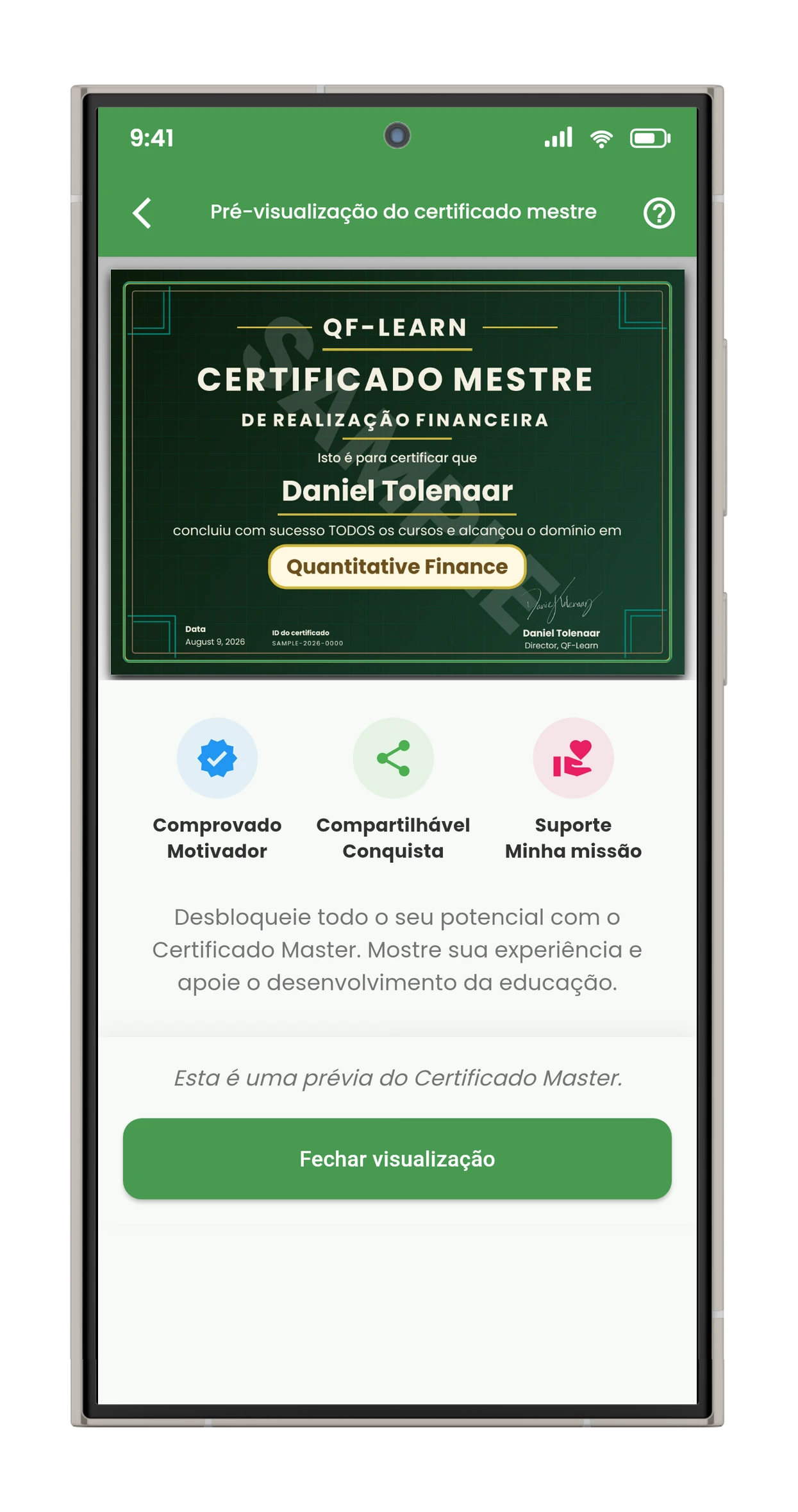Certificado Master