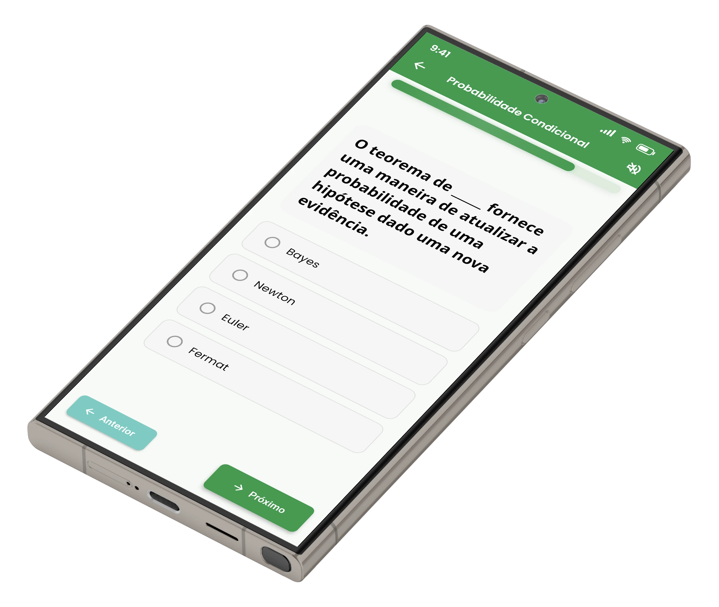 Tela de quiz do QF-Learn