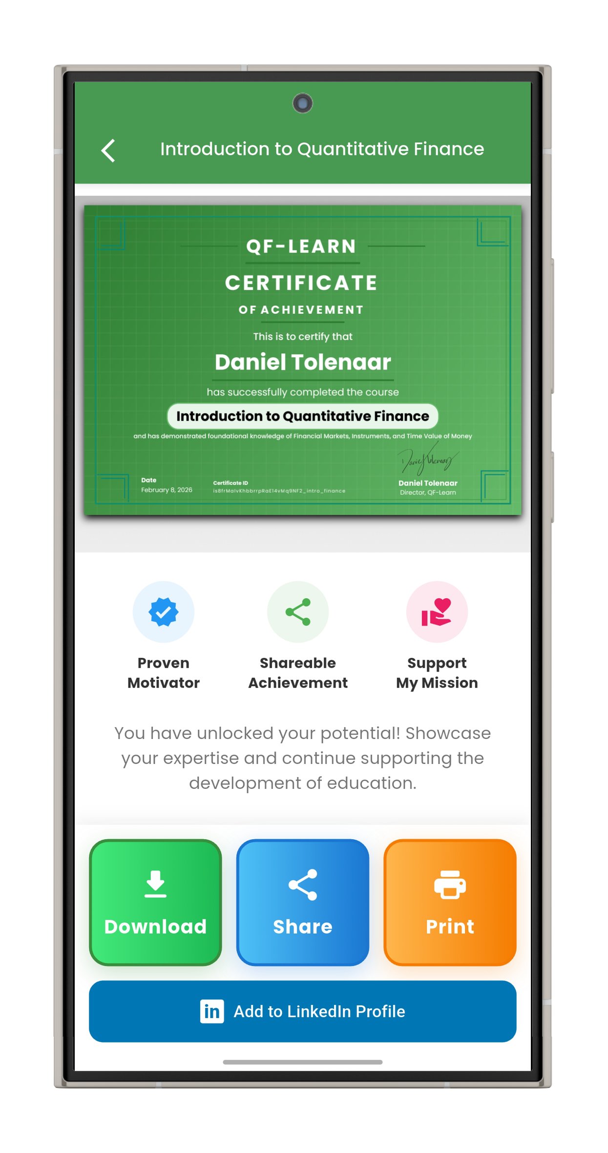 Certificate