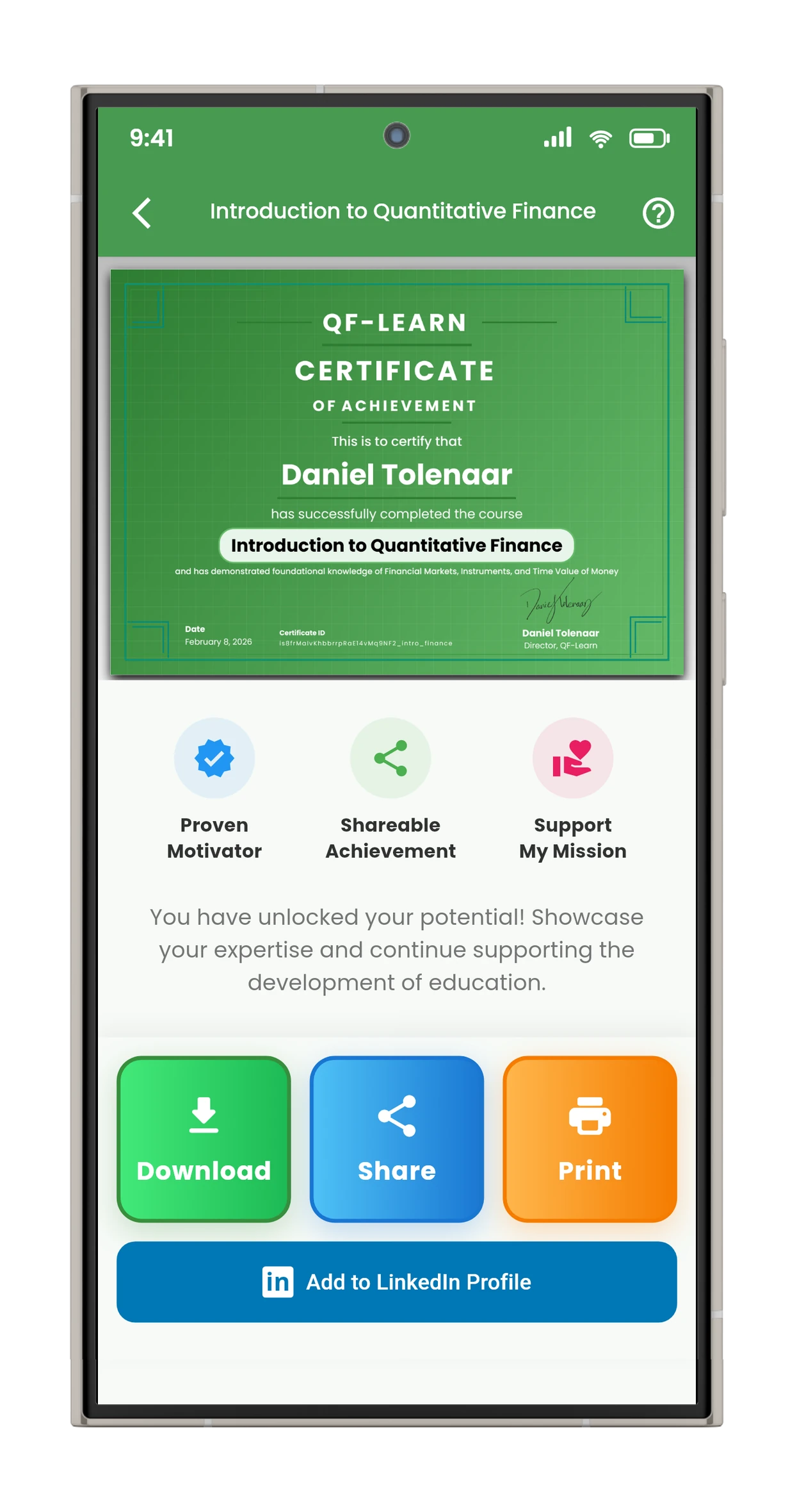 Certificate