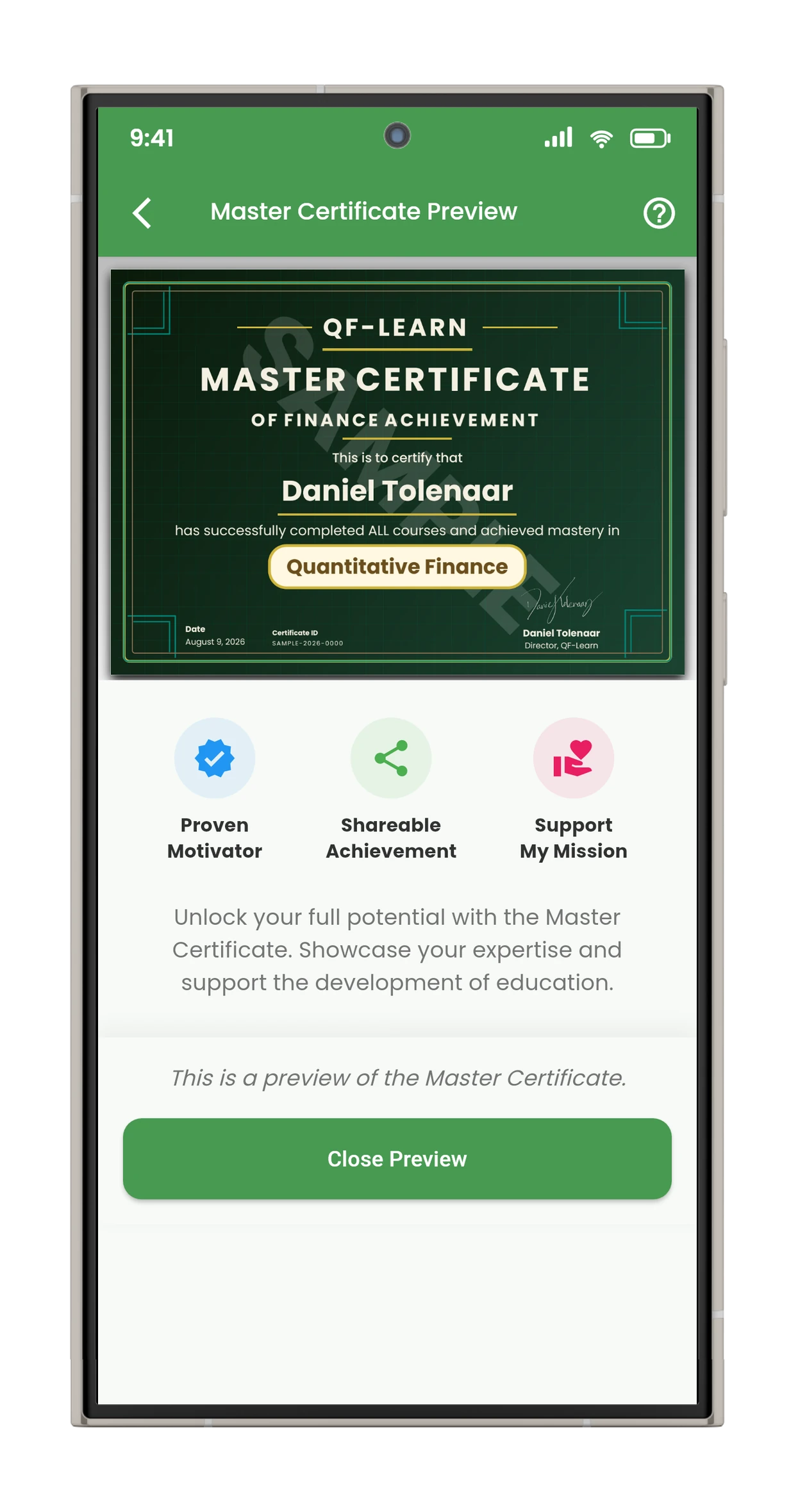 Master Cert