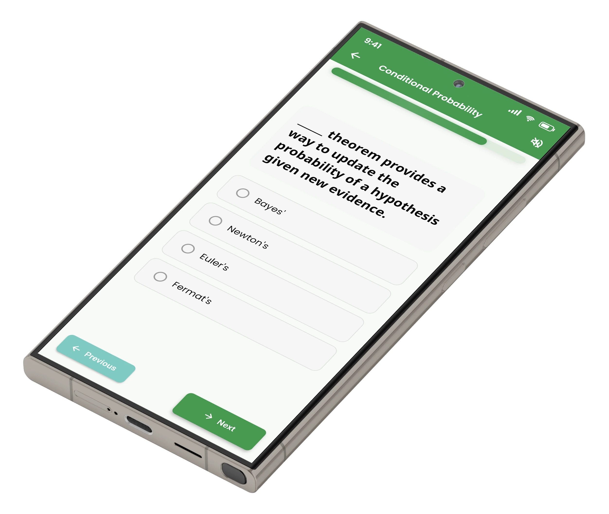 QF-Learn quiz screen